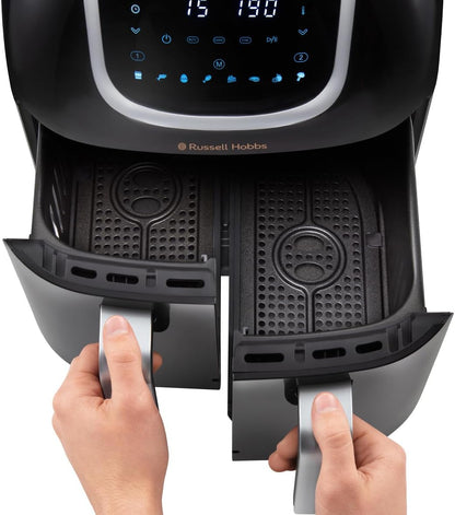 Air Fryer Double Tiroir [2 Paniers 4,25L Ou 8,5L Au Total ] Satisfry Snappi (8 En 1, Écran Tactile, Synchronisation Des Temps De Cuisson, Ajouts D'Aliments) Friteuse Sans Huile 27290-56