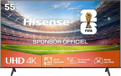 Hisense 55 Inch Smart TV 55A6Q 4K UHD, Dolby Vision, HDR, VIDAA with Youtube, Netflix, Disney+, Channel +(2025 Model)