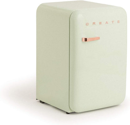 / RETRO FRIDGE 83.5 ROSE Gold/Réfrigérateur Vert Avec Poignée or Rose/Pratique Et Fonctionnel, Matériaux Résistants