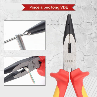 Jeu De 11Pcs VDE Tournevis Et Pinces Outils Électricien Isolé 1000V Avec Testeur De Tension, Coffret Tournevis Tête Plats Et PH Cruciformes, Poignée En Caoutchouc Antidérapante | Avec Testeur De Tension, Tournevis À Fente Et Phillips Ainsi Que Pinces VDE