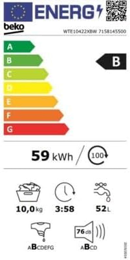 BEKO Lave Linge Frontal WTE10422XBW