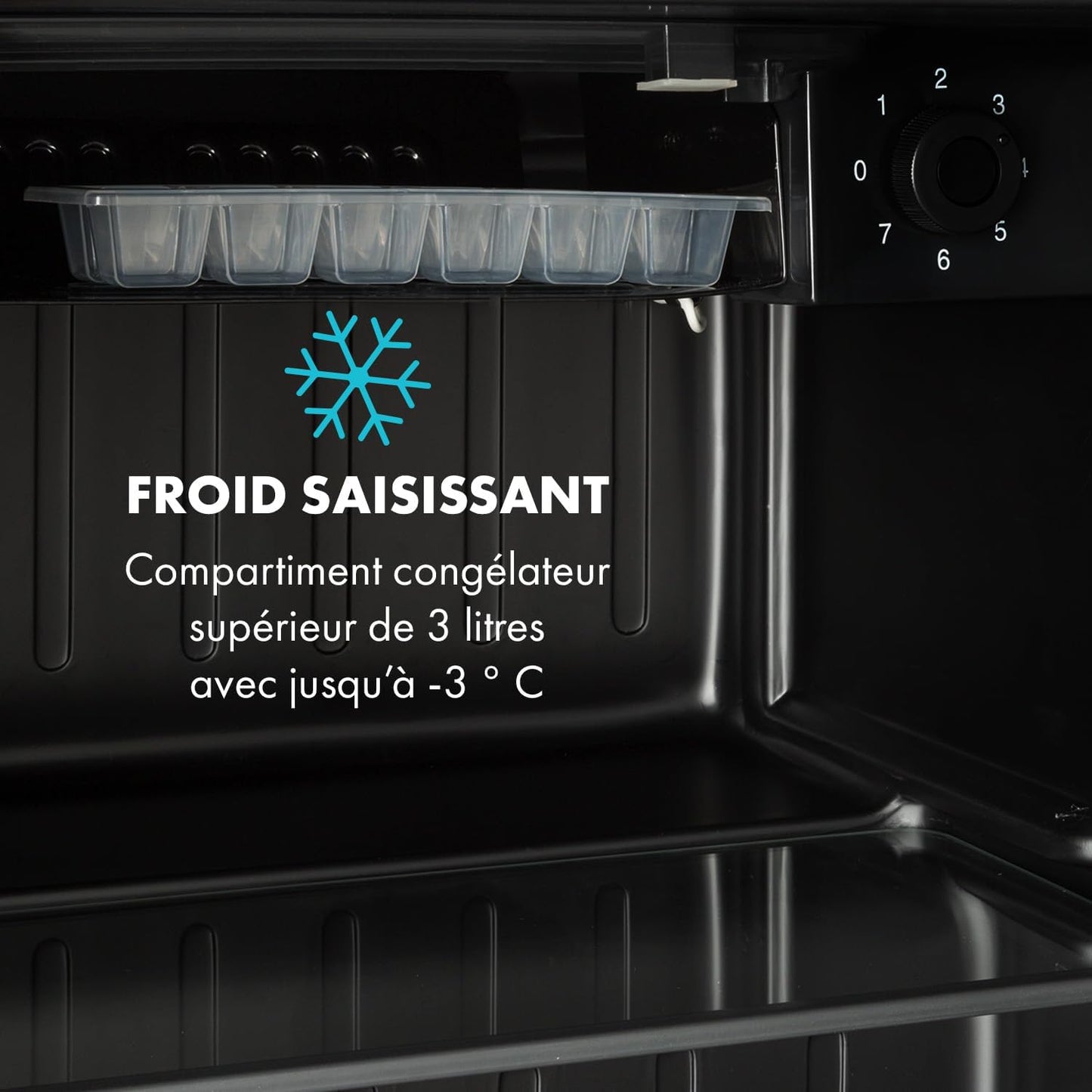 Mini Frigo De Chambre Pour Boissons, Petit Frigo Silencieux, Mini Bar Intérieur, Bières, Petit Refrigerateur Camping, Bureau, Bac À Glacons, Dégivrage Manuel, Frigo Cosmetique, 0-10°C, 46L