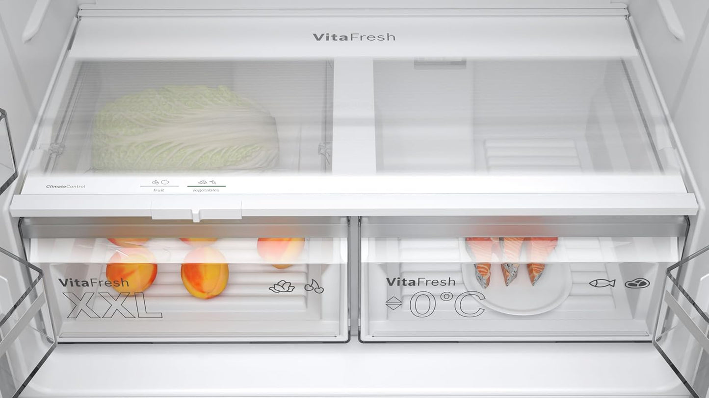 KFN96VPEA - Série 4 Réfrigérateur Multi-Portes Congélateur En Bas - 605 L - 183 X 91 (H X L) - Inox anti Trace De Doigts