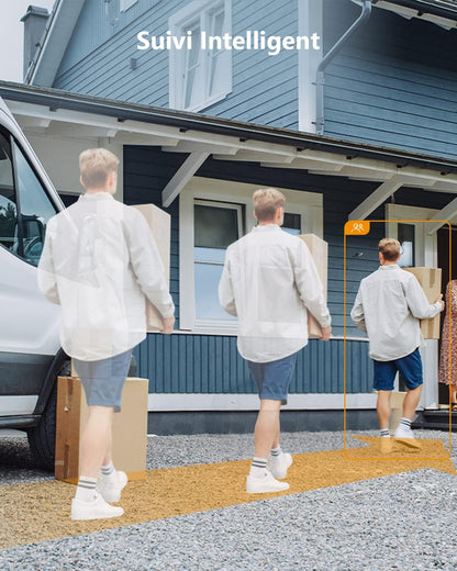 3K(5MP) Lot De 2 Caméras Surveillance Wifi Extérieure 360° | Vision Nocturne Couleur 30M, Détection De Personne/Véhicule, Suivi Intelligent, IP66, Wifi 2.4Ghz/Wifi 6,Audio Bidirectionnel