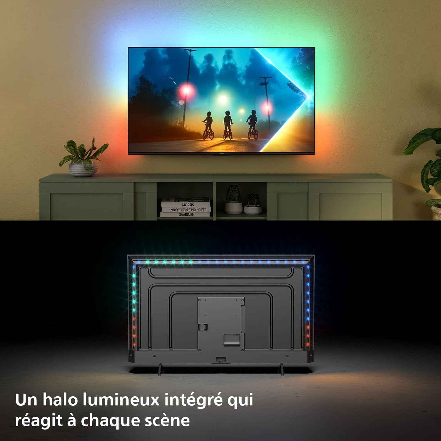 Philips Ambilight 65PUS8200 4K LED Smart TV - Écran 65 Pouces Avec Plateforme Pixel Precise Ultra HD, Titan OS Et Son Dolby Atmos, Compatible Alexa Et Assistant Vocal Google