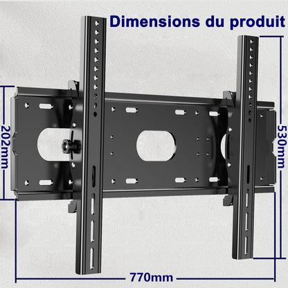 Support Mural TV Grande Taille Inclinable Pour La Plupart 42 À 85", VESA Jusqu’À 700X500Mm Et Charge Maximale 84KG, 55 58 60 65 70 75 80 Pouces Réglable Rack Mural Pour Tv,Fixation Mural TV