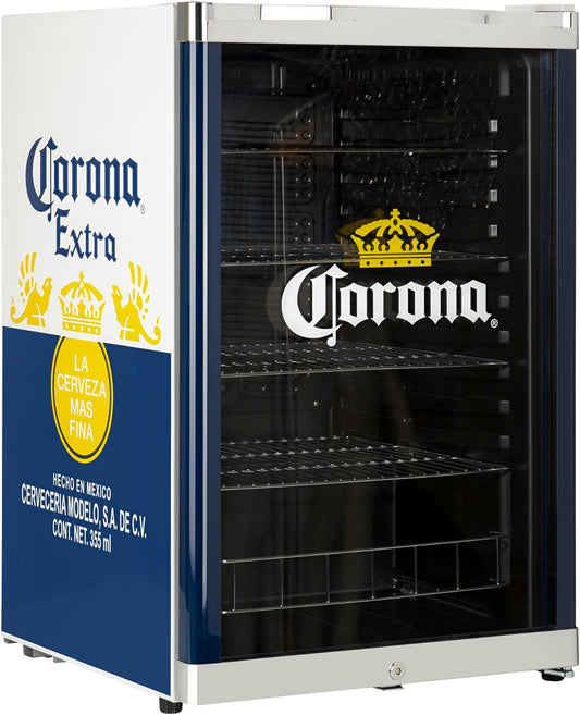 °CUBES Réfrigérateur Corona, Capacité 115 Litres, Avec Porte En Verre Et 4 Étagères