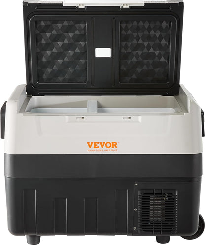 Glacière Électrique Portable De 45 L Réfrigérateur De Voiture Portable 12/24 V CC 100-240 V CA Frigo Voiture Double Zone 0,6 Kw.H -20 °C À 10 °C Réglable Congélateur Pour Camion Bateau Camping