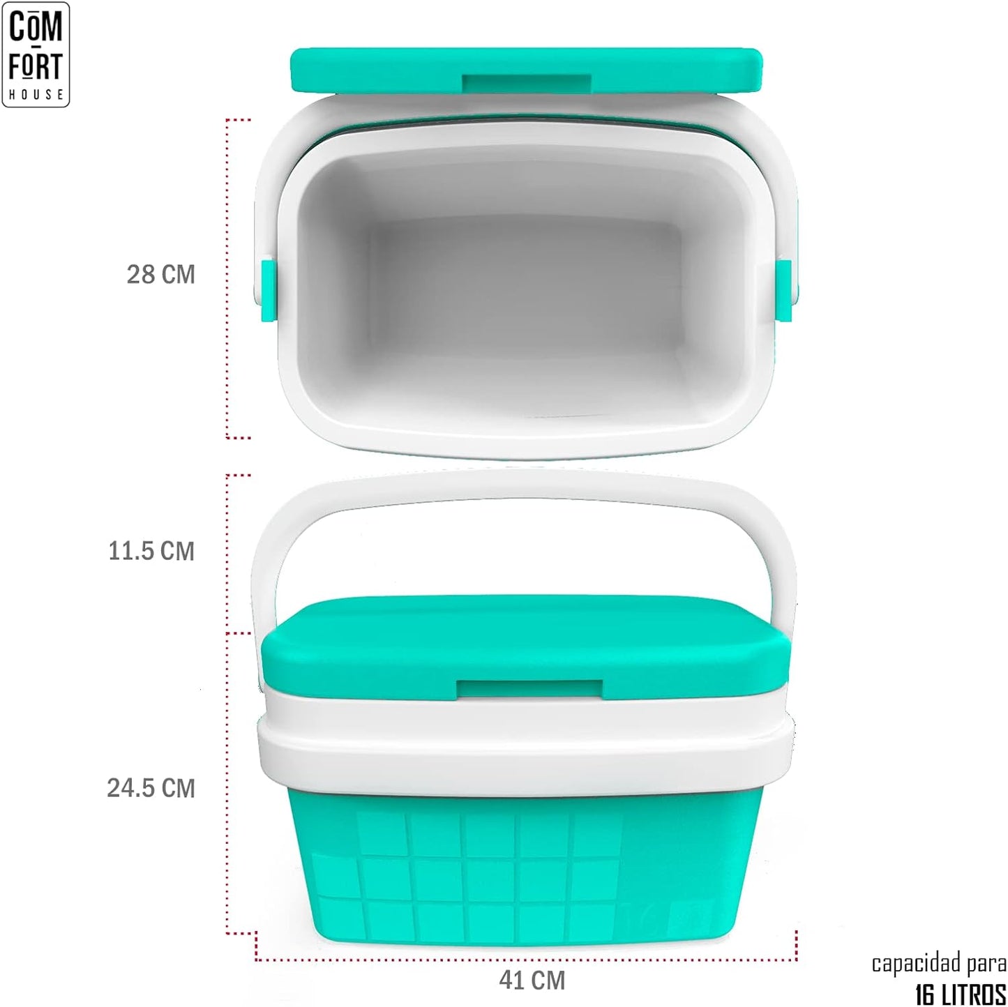 - Réfrigérateur Portable Avec Poignée Rigide - Porte-Nourriture Pour Camping, Plage, Camping - Réfrigérateur Couleur Pâturage Vert - Capacité 16L
