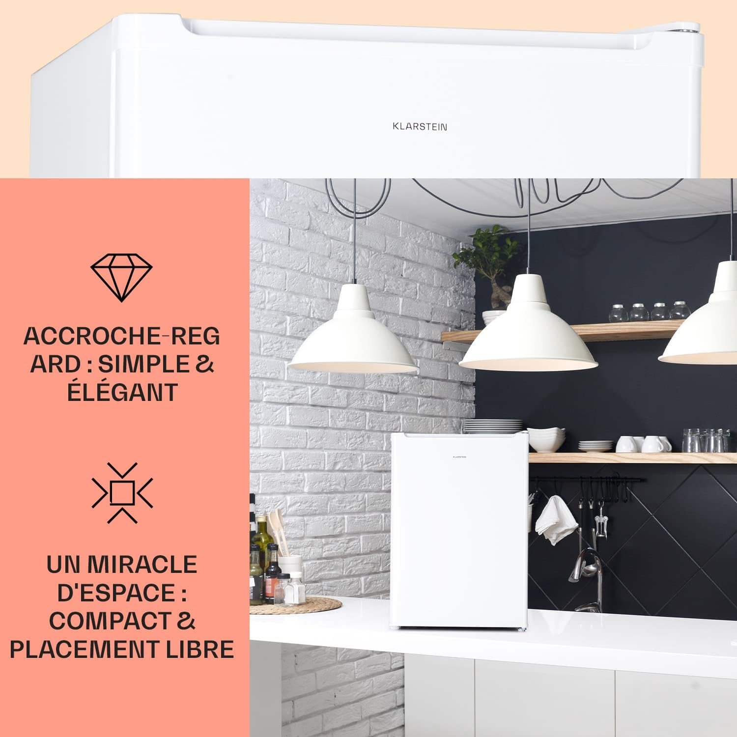 Mini Frigo De Chambre De 67L Pour Boissons Et Bieres, Petit Frigo Silencieux, Mini Bar Intérieur/Ext, Petit Refrigerateur Camping, Stockage De Vins, Cosmetique, Étagères Réglables, 5-14°C