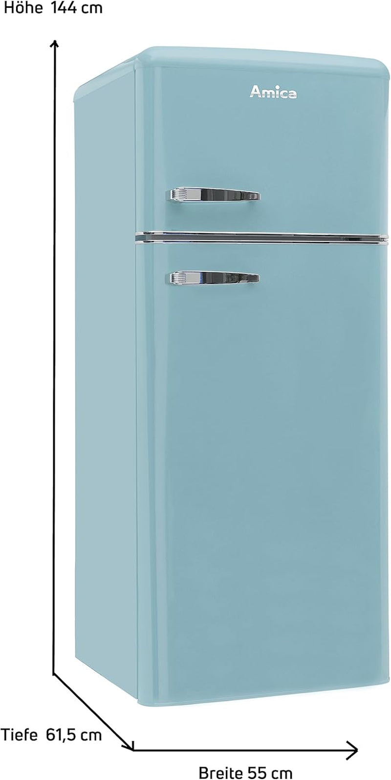 Amica KGC 15632 T Réfrigérateur-Congélateur Autoportante 208 L E Bleu