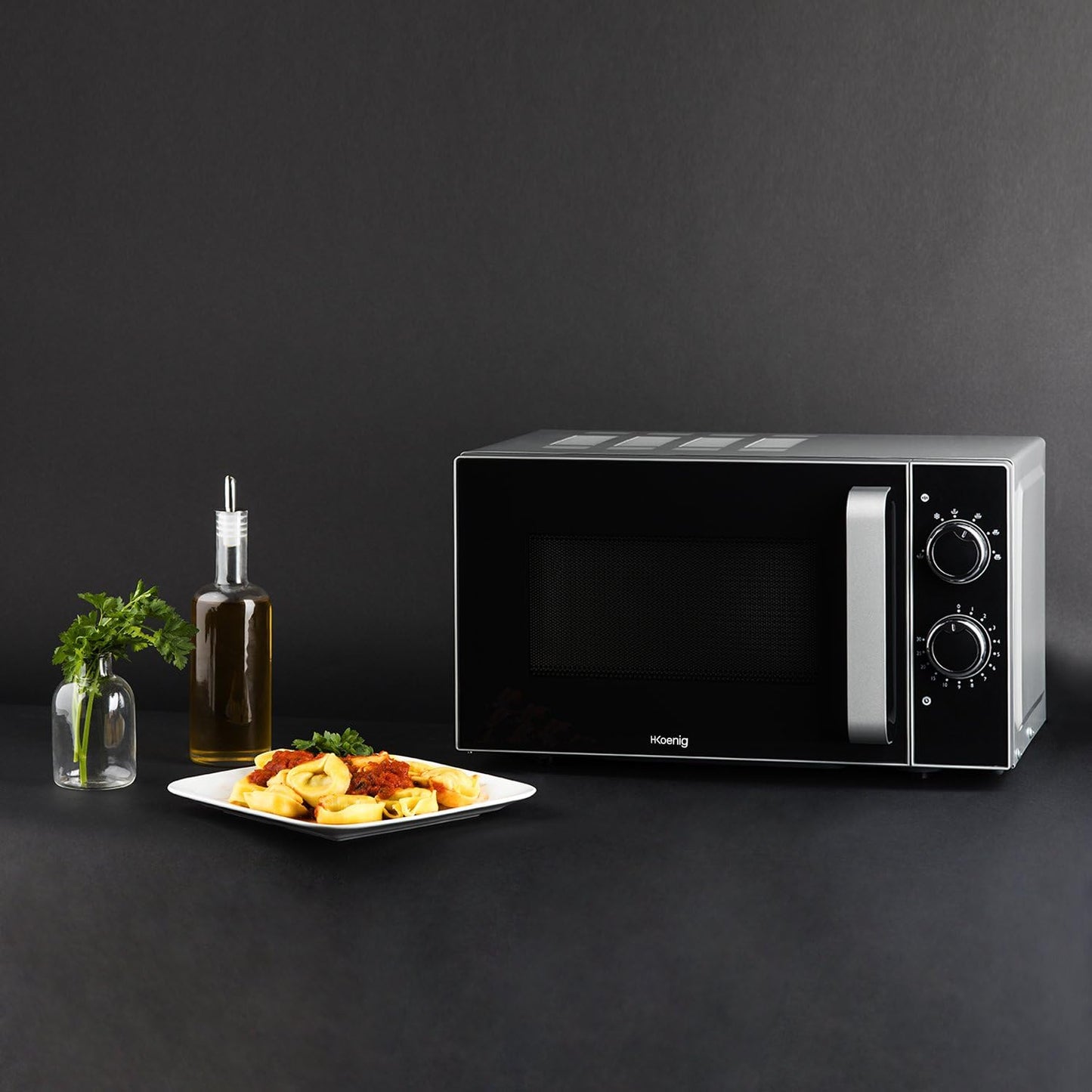 Micro-Ondes Compact Design 20L VIO4, Puissant 700W, Plateau Tournant 24,5Cm, Multifonction 5 Niveaux De Chauffe Et Fonction Décongélation, Minuterie Jusqu'À 30 Min, Rapide, Plan De Travail