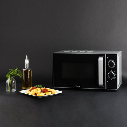 Micro-Ondes Compact Design 20L VIO4, Puissant 700W, Plateau Tournant 24,5Cm, Multifonction 5 Niveaux De Chauffe Et Fonction Décongélation, Minuterie Jusqu'À 30 Min, Rapide, Plan De Travail