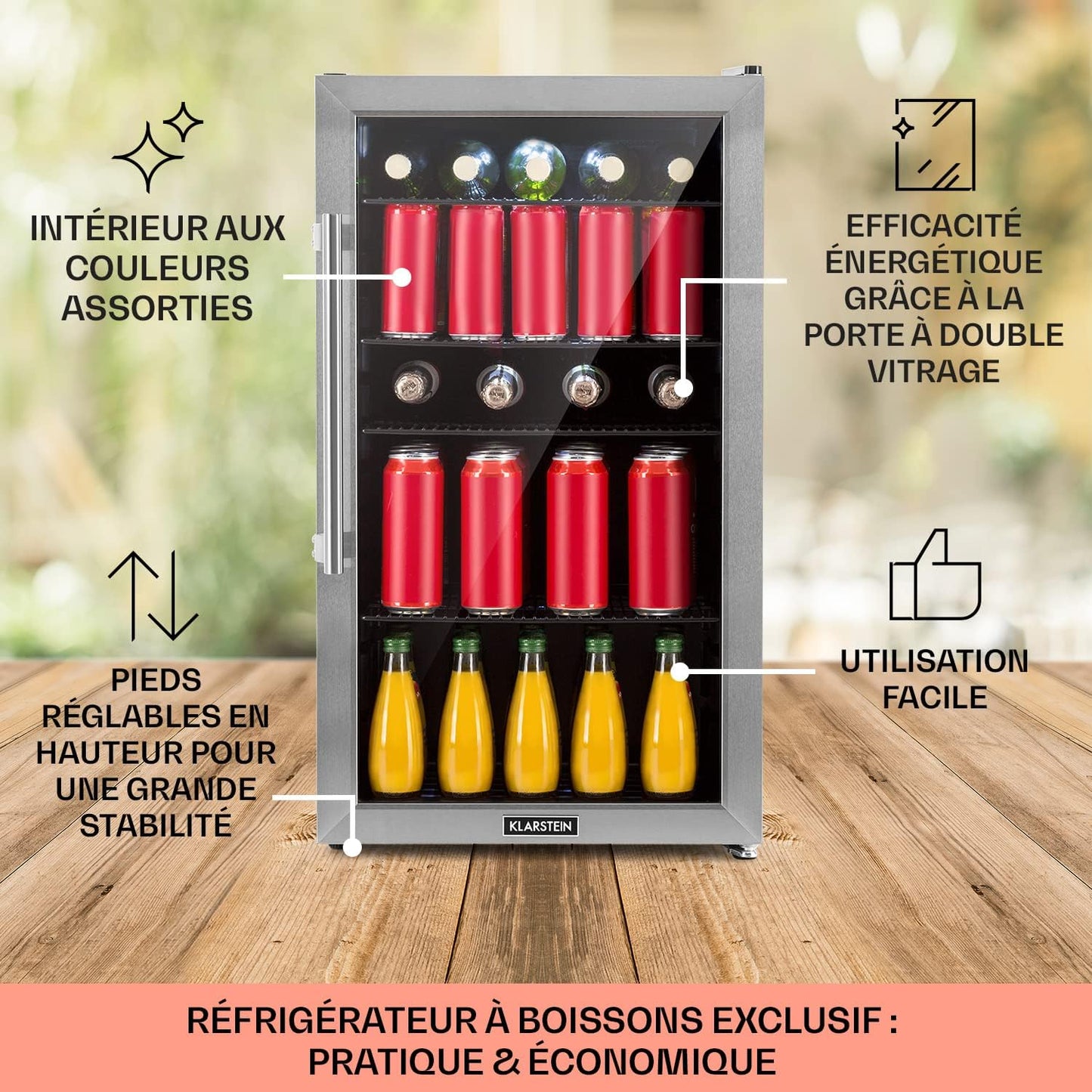Mini Frigo De Chambre Et Bureau Pour Boisson, Petit Frigo Silencieux, Refrigerateur Mini Bar 98L, Petit Réfrigérateur Camping, Étagères Réglables Pour Le Vin, Cannette, Beer Fridge