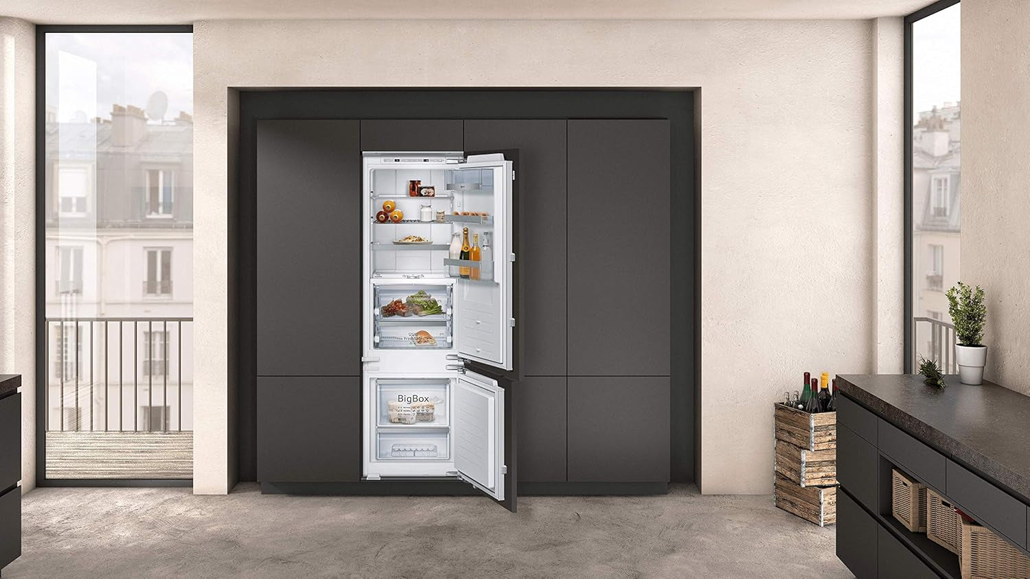 Neff KI8878FE0 Réfrigérateur-Congélateur Intégré (Placement) 237 L E Blanc