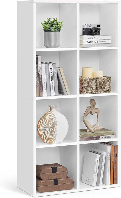 Custos Collection - Bibliothèque En Bois, Étagère De Rangement, Meuble De Rangement Cube, 65,8 X 30 X 130 Cm, 1 Pièce, Pour Salon Bureau, Blanc Custos LBC024WTV2