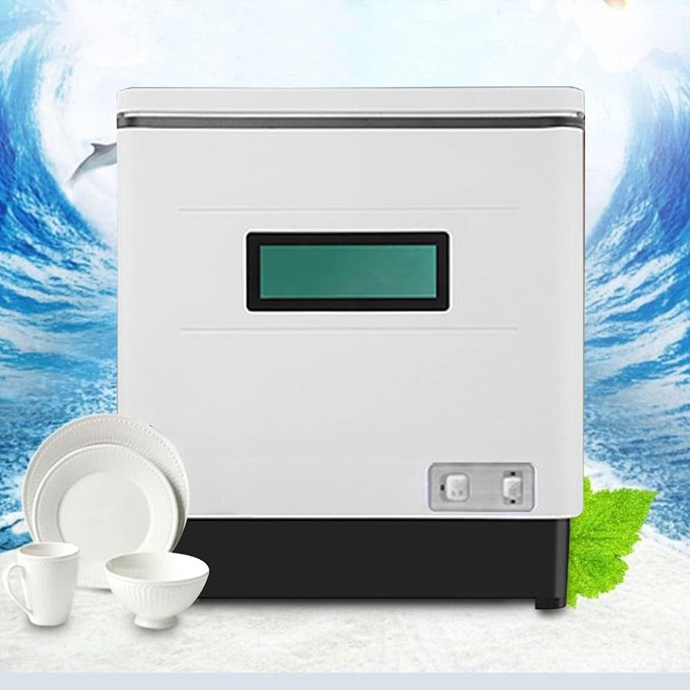 Lave-Vaisselle De Table 1500 W Mini Lave-Vaisselle Portable Entièrement Automatique En Acier Inoxydable Avec Chaleur À 70 Degrés Tue Fonction Blanc