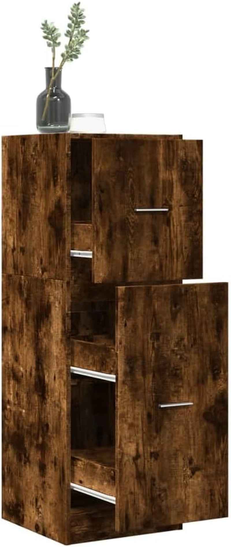 Armoire D'Apothicaire Chêne Fumé 40X41X118 Cm Bois D'Ingénierie