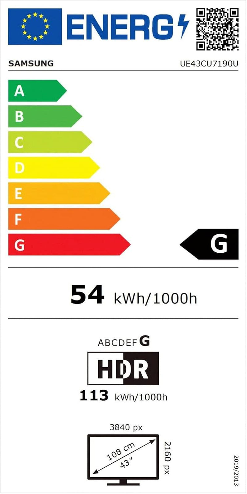 UE43CU7190 Téléviseur LED 43 Pouces UHD