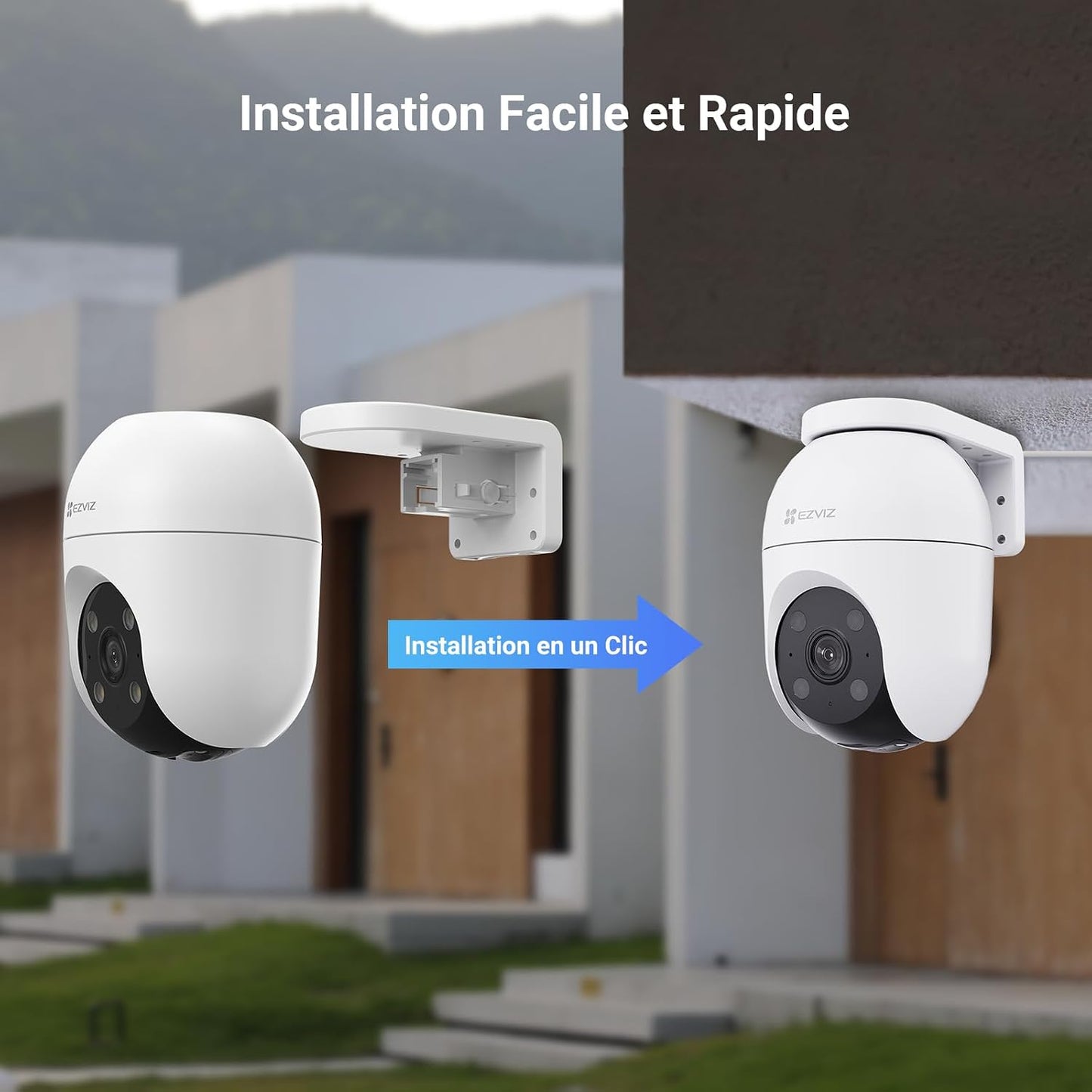 4K(8MP) Caméra Extérieur Wifi À 360° C8C 4K 4Mm | Détection Humaine, Vision Nocturne En Couleur, Suivi Auto-Zoom, Audio Bidirectionnel, IP65 Etanche, Défense Active