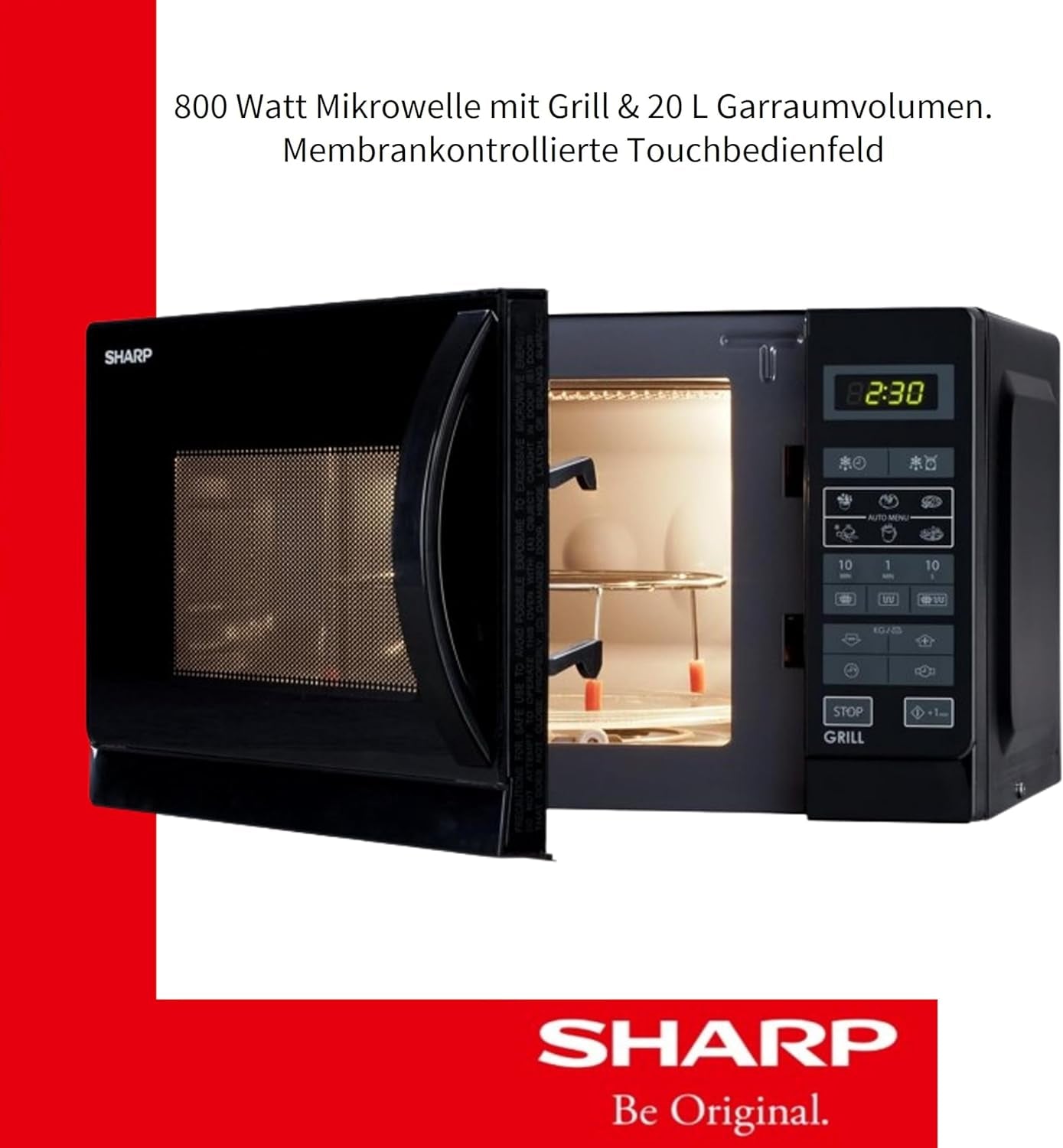 Micro-Ondes 2 En 1 Avec Grill R642BKW, 20 L, Noir