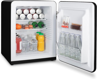 Mini Bar Vintage 31L TOAD9, Mini Frigo De Chambre Compact, Aliments, Boissons, Cosmétiques, Design Vintage, Température Réglable 6°-15°C, 24 Db, Noir