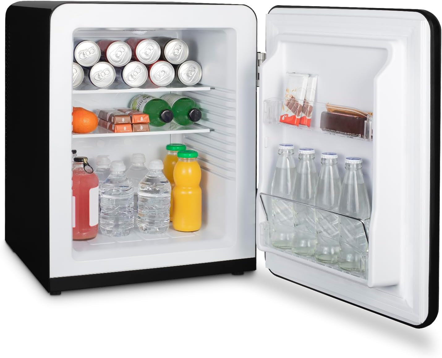 Mini Bar Vintage 31L TOAD9, Mini Frigo De Chambre Compact, Aliments, Boissons, Cosmétiques, Design Vintage, Température Réglable 6°-15°C, 24 Db, Noir