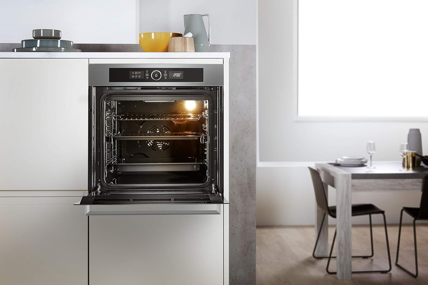 Whirlpool AKZ9635IX Four Encastrable - Multifonction, Chaleur Tournante Ou Pulsée, 73L, Porte Froide (4 Vitres), Inox, Noir, Classe A+