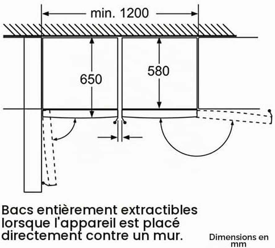 KA99NAI35 Side-By-Side, 186 Cm De Hauteur, 309 Kwh Par An, Réfrigérateur De 346 Litres Et Partie Congélateur De 237 L, La Technologie Nofrost Contre La Formation De Glace Et De Pneus, De Sorte