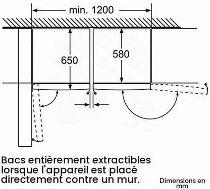 KA99NAI35 Side-By-Side, 186 Cm De Hauteur, 309 Kwh Par An, Réfrigérateur De 346 Litres Et Partie Congélateur De 237 L, La Technologie Nofrost Contre La Formation De Glace Et De Pneus, De Sorte
