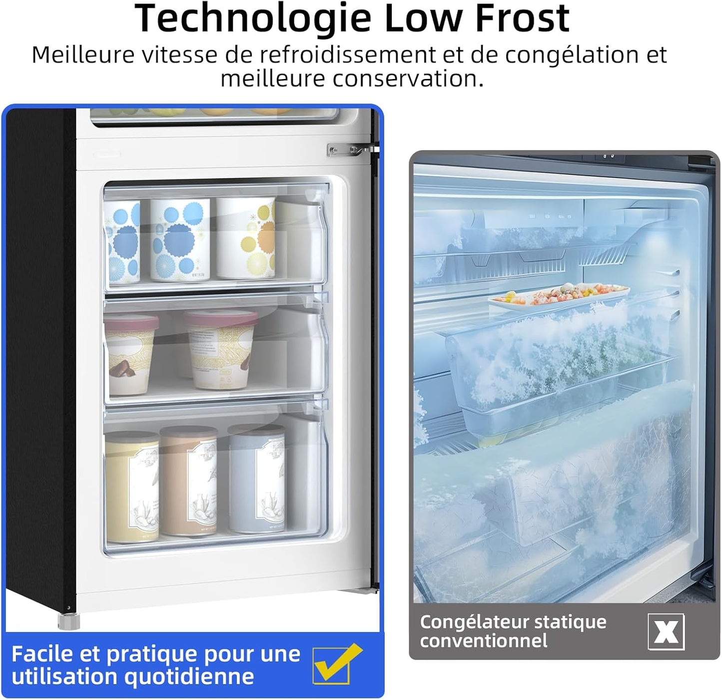 Réfrigérateur Congélateur Bas FBM260L 262L (187+75), Low Frost, Acier Inoxydable, Portes Réversibles, 39 Db, 12 Ans De Garantie Sur Le Compresseur
