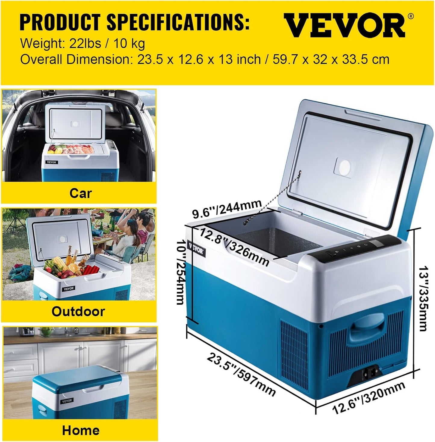 Mini Réfrigérateur De Voiture Mini Frigo Portable Électrique (22L)