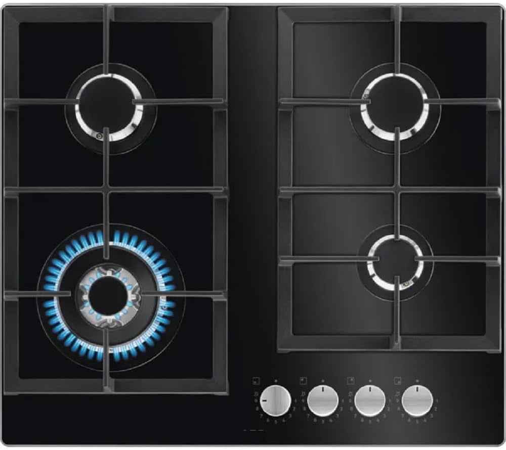 AEG HKB64420NB Cuisinière À Gaz 4 Brûleurs Noir