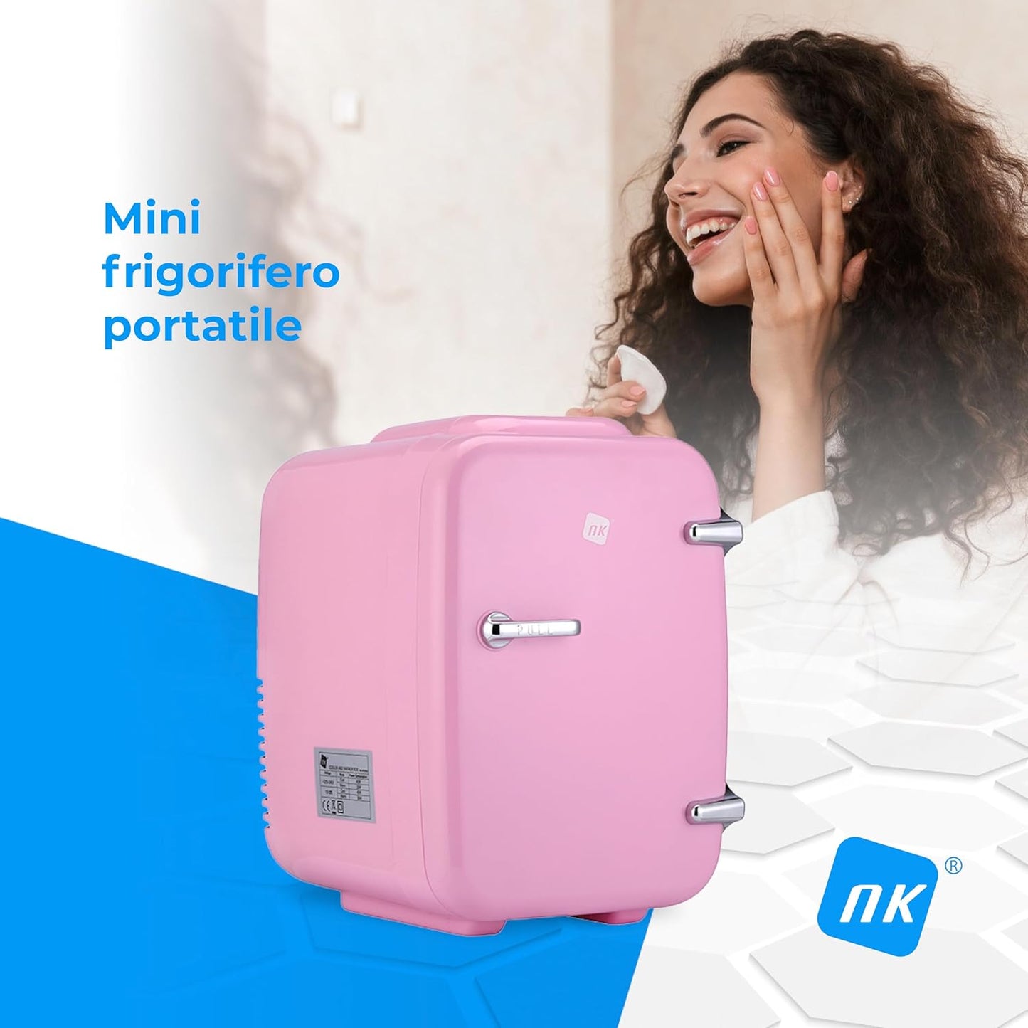 Mini Réfrigérateur Portable, 4 Litres De Capacité, Fonctionnement 12 V-220 V, Fonction Refroidissement Et Chauffage, Pour Cosmétiques Et Rafraîchissements, Rose