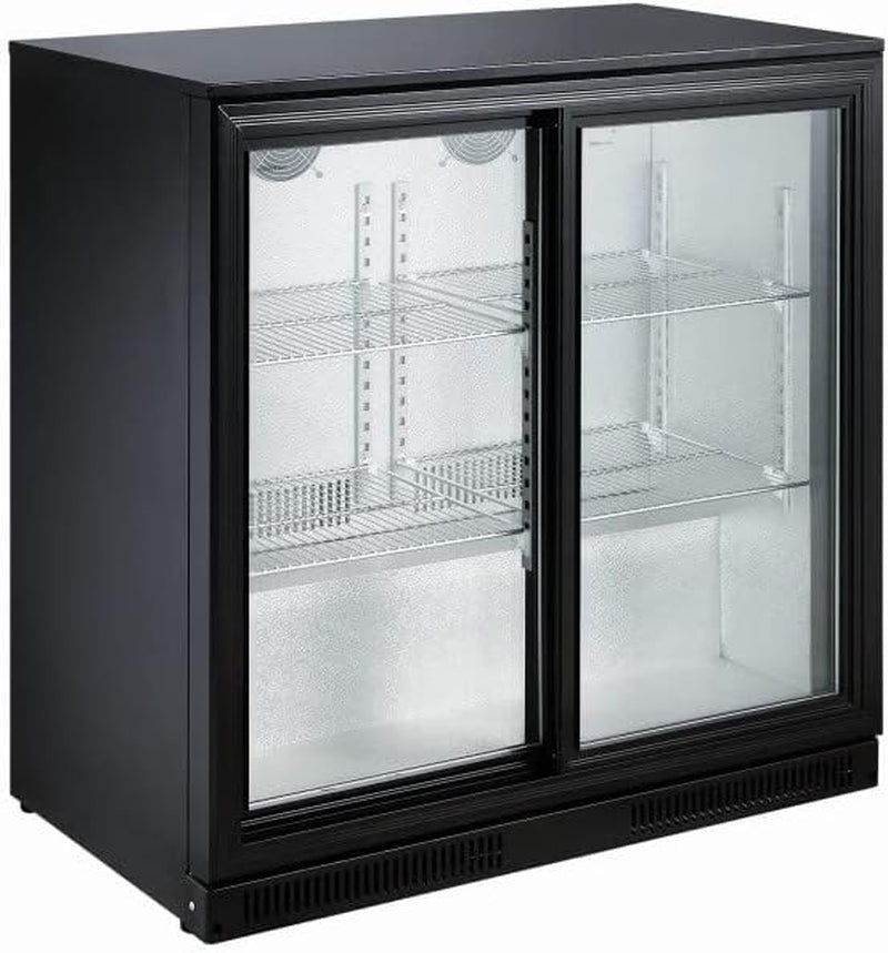 Arrière Bar Réfrigéré 198 L 2 Portes Coulissantes - Combisteel - R600Agepoedercoat Staal2 Portes198Vitrée/Coulissante