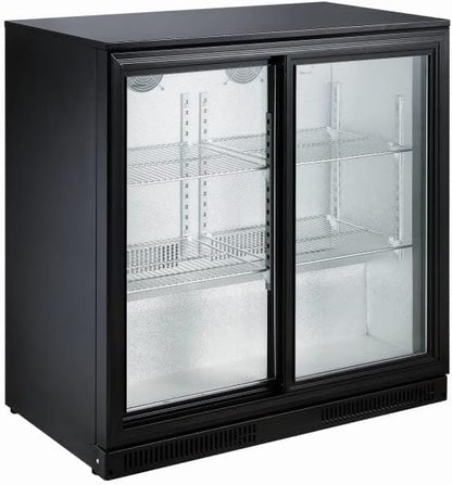 Arrière Bar Réfrigéré 198 L 2 Portes Coulissantes - Combisteel - R600Agepoedercoat Staal2 Portes198Vitrée/Coulissante