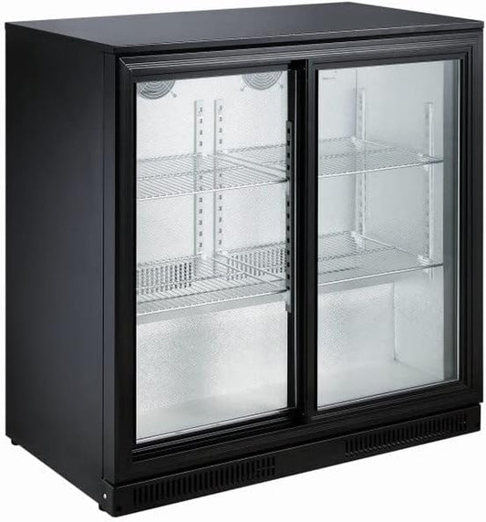Arrière Bar Réfrigéré 198 L 2 Portes Coulissantes - Combisteel - R600Agepoedercoat Staal2 Portes198Vitrée/Coulissante
