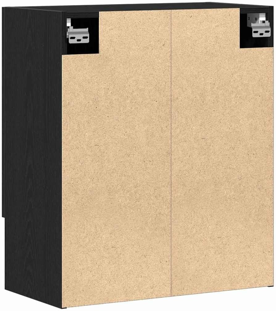 Meuble Mural 60 X 31 X 70 Cm Bois D'Ingénierie Chêne Noir | T'As Largement De La Place Pour Ranger Tes Affaires Et Garder Tout En Ordre,