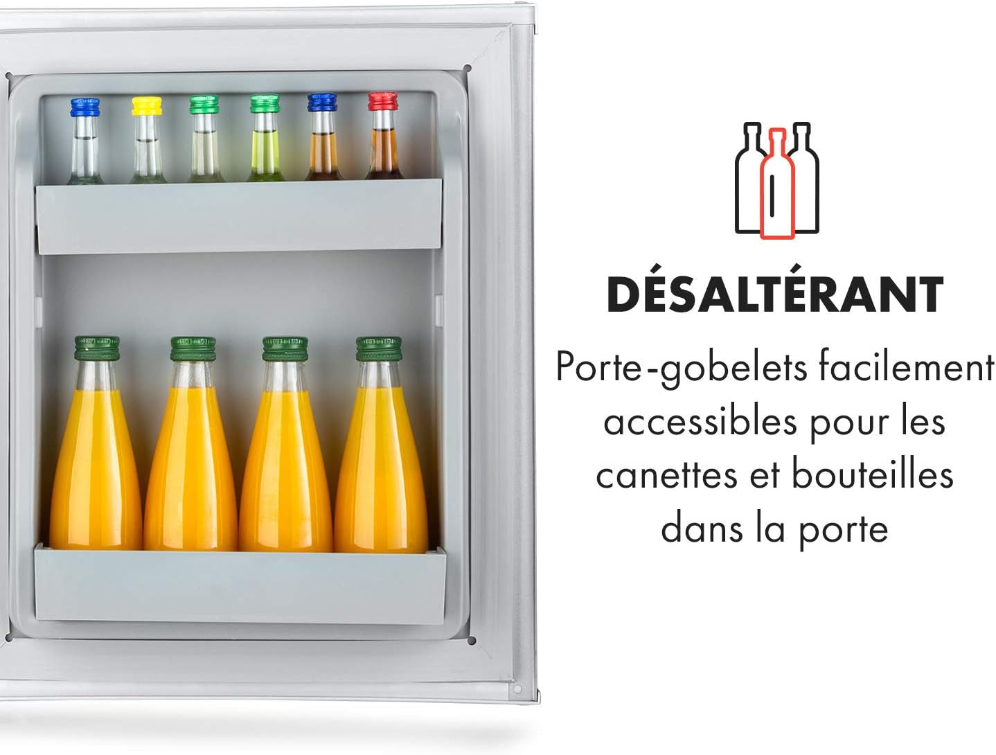 Mini Frigo De Chambre De 30L Pour Snacks Et Boissons, Petit Frigo Top Silencieux, Mini Bar, Petit Réfrigérateur Camping, Mini Frigo Cosmetique, Refrigerateur Avec Étagères Réglables, 5-15°C