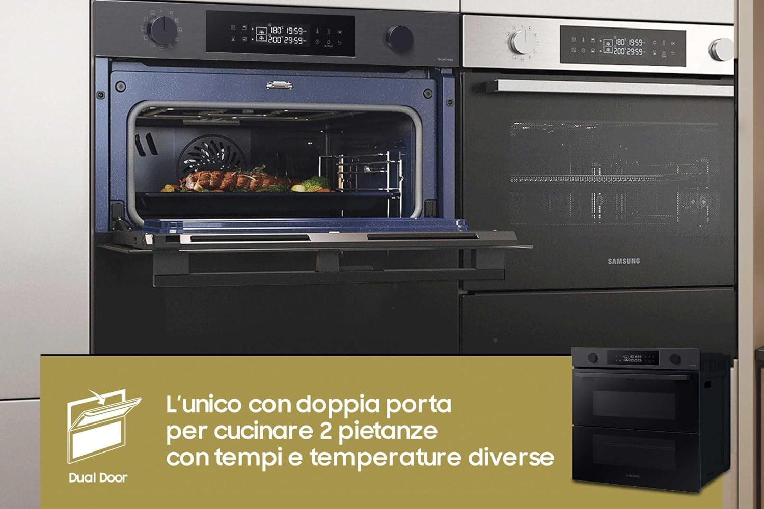 Four Électrique Ventilé Grill/Vapeur 76 Litres Classe A+ Noir - NV7B4540VBB/U5