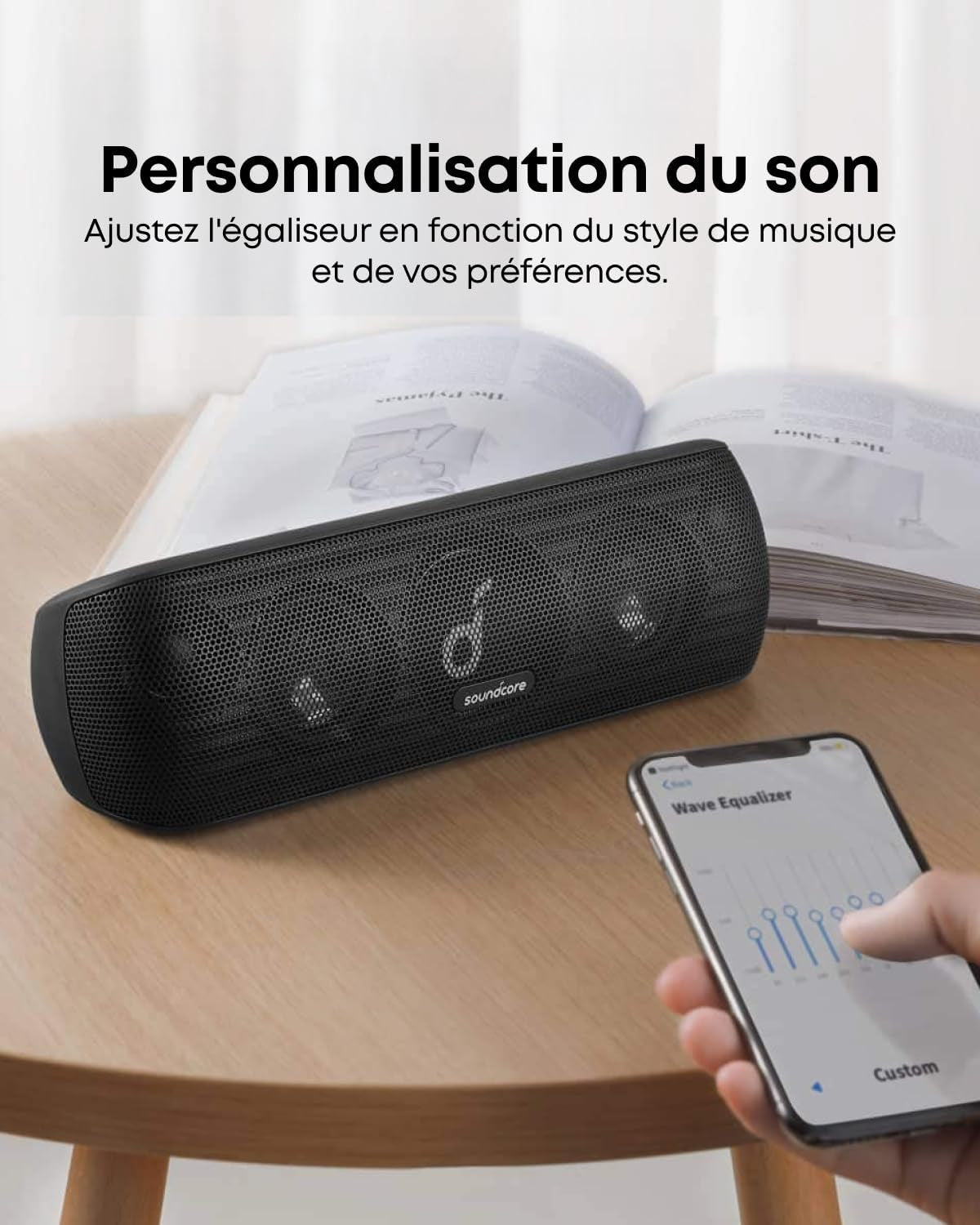 Par Anker Motion+ Enceinte Bluetooth Puissante | Son Hi-Res 30 W, USB-C, 12 Heures D'Autonomie, Étanchéité IPX7, Application Avec EQ Modifiable, DSP Avancé Et Audio Fidèle