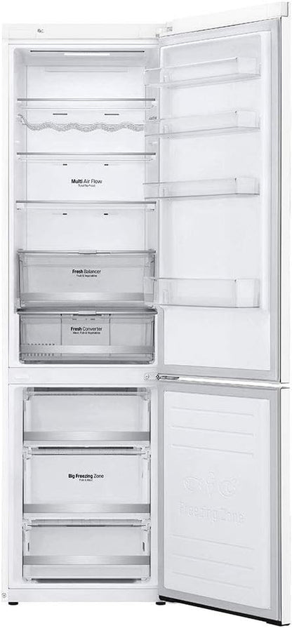 GBB72SWDMN Réfrigérateur Combi No Frost 203 Cm Avec Congélateur, Compresseur Smart Inverter, 384 Litres Blanc