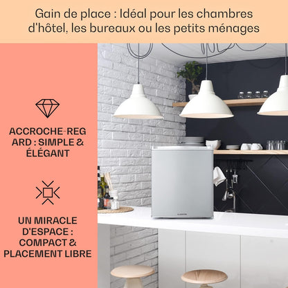 Mini Frigo De Chambre De 38L Pour Boissons Et Bieres, Petit Frigo Silencieux, Mini Bar Intérieur/Ext, Petit Refrigerateur Camping, Stockage De Vins, Cosmetique, Étagères Réglables, 6-18°C