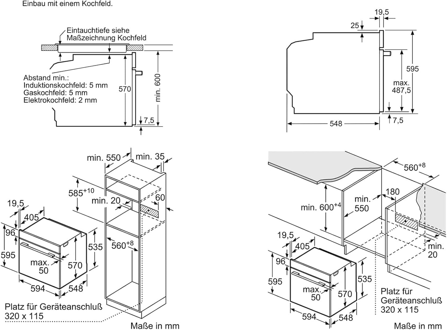 HBA573BS1 Série 4 Four Encastré A, 71 L, En Acier Inoxydable, Porte Rabattable, Écran LED, 5 Types De Chauffage, Autopilot 10, Pyrolyse, Air Chaud 3D