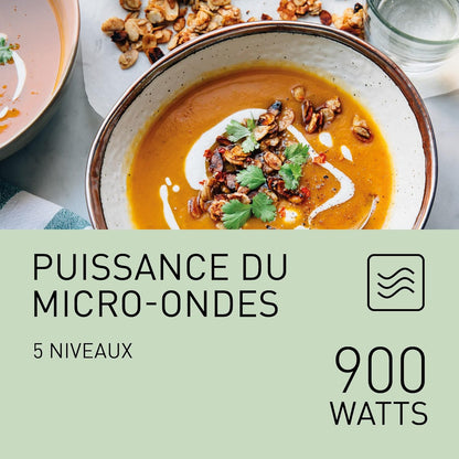 NN-K36NBMEPG, Four À Micro-Ondes Gril, 24 Litres, Puissance 900W, 8 Programmes Automatiques, Cuisson Combinée, Fonction Quick 30, Noir