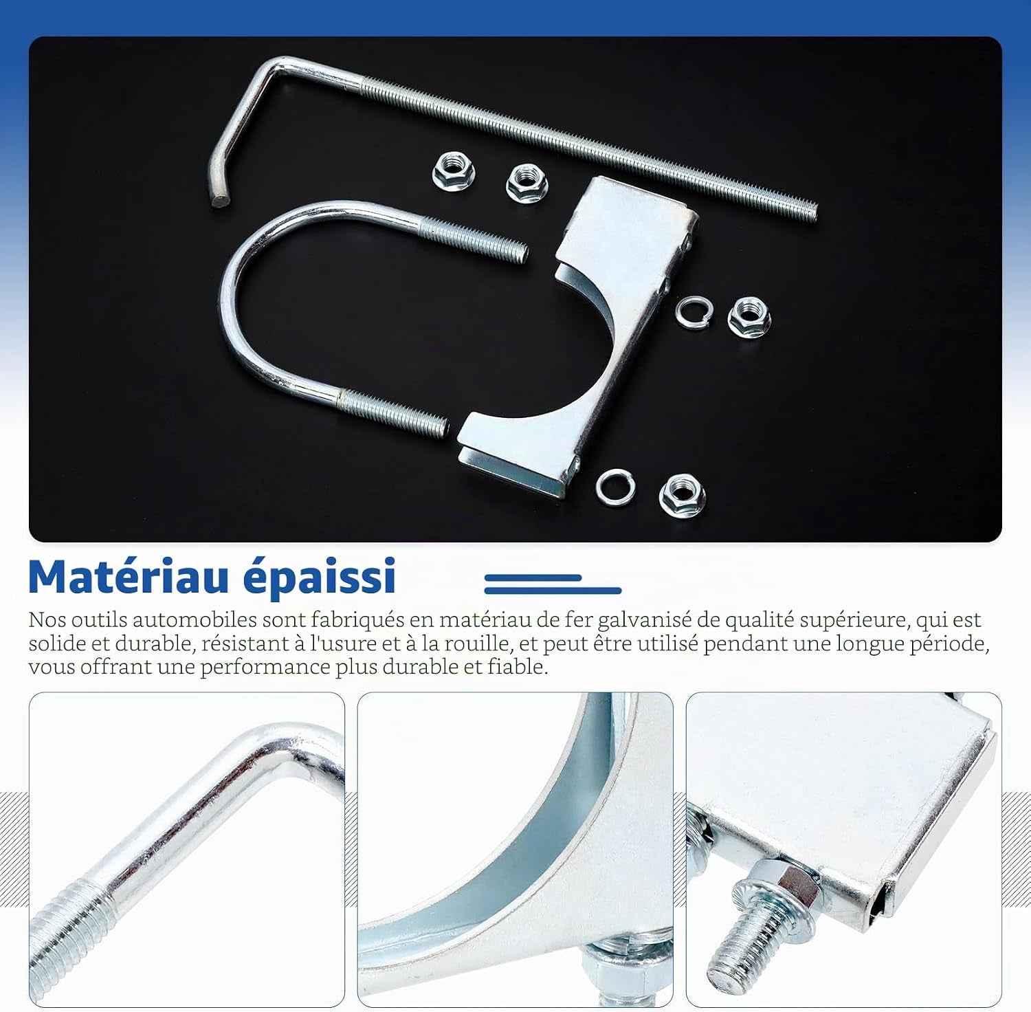 1 Pince D'Échappement Universelle De 7,5 Cm Avec Suspension, Robuste Pour Tuyau D'Échappement De Voiture Et Camion (2,25 Pouces)