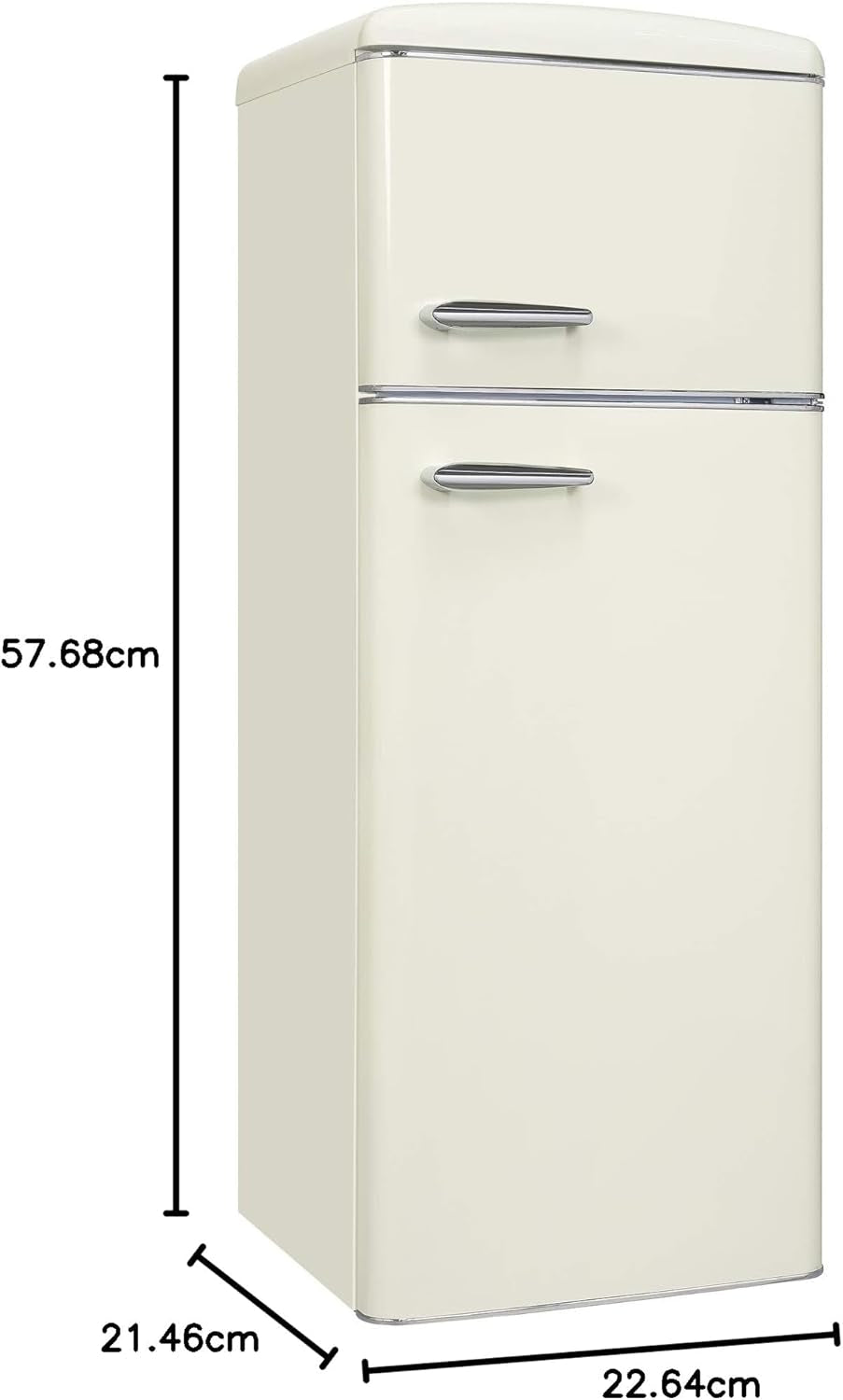 Exquisit RKGC270-45-H-160E Réfrigérateur Rétro Blanc Magnolia | Meuble Sur Pied | Volume 206 L | Blanc Magnolia