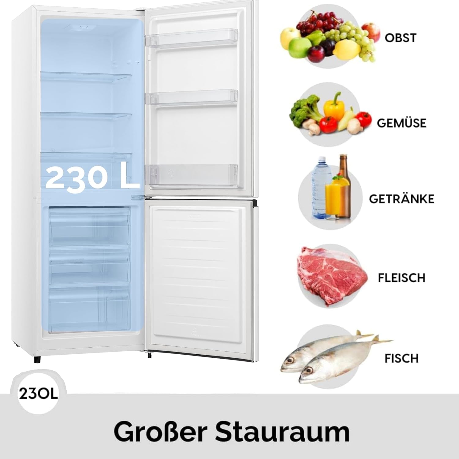 PKM Kühlschrank Kühl Gefrierkombination Weiß Hxb: 162X56Cm A+++