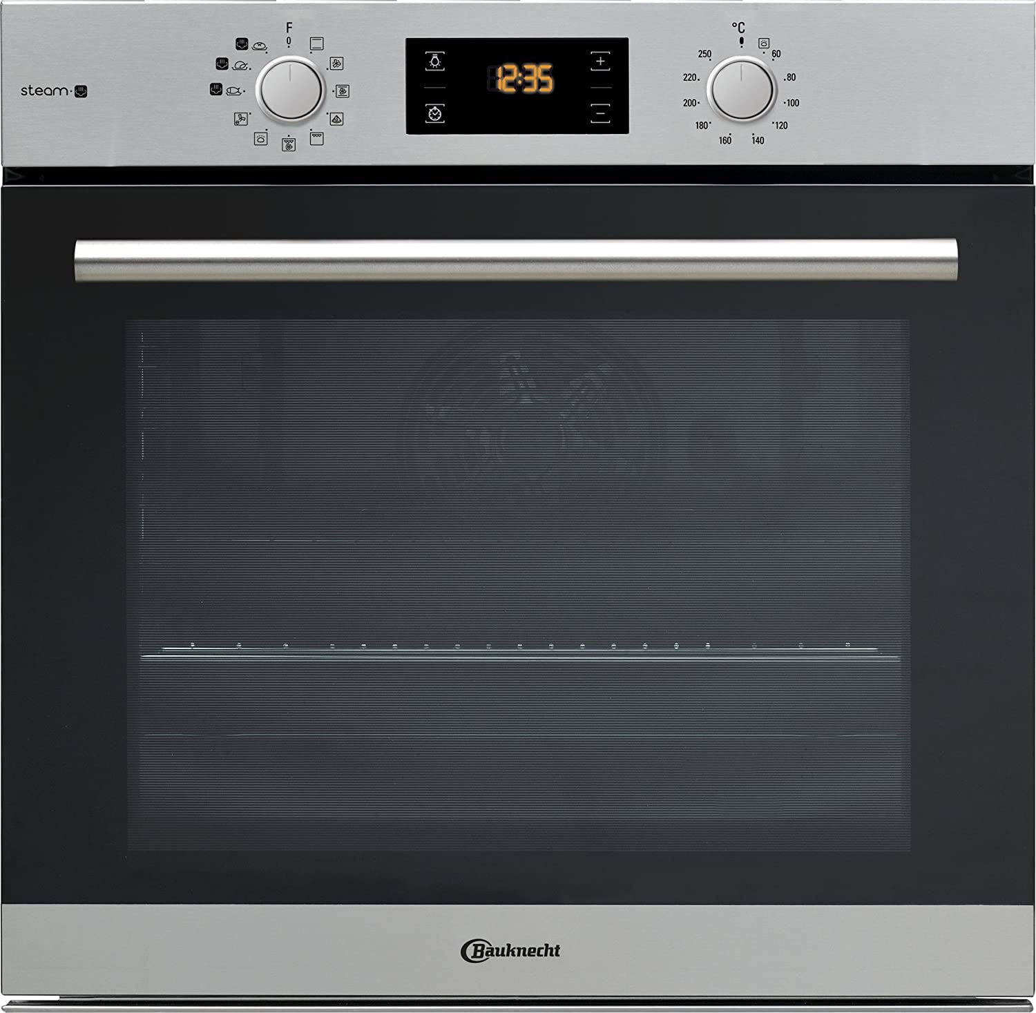 Bauknecht BAR2S K8 V2 in Four À Vapeur Avec Sortie De Four À 2 Positions/A+/71 L D'Espace De Cuisson Maxi/Air Chaud/Vapeur Douce Avec Ajout D'Humidité/Nettoyage Facile Avec Intérieur Smartclean, Acier