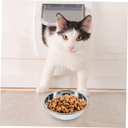 Lot De 5 Gamelles Pour Chat En Acier Inoxydable Bol De Nourriture Réutilisable Rond 5.51 in Récipient Alimentaire Pour Chaton Chiot Et Petit Animal Facile À Nettoyer